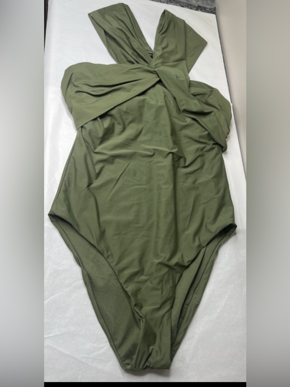 Antonio Melani Sz 8 One Piece Khaki Green Swimsuit - No Tags Unworn